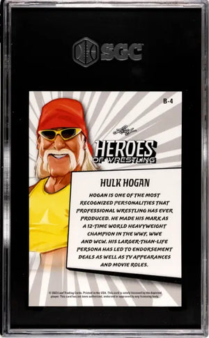 2023 Leaf Heroes Of Wrestling Hulk Hogan Red SGC Authentic 