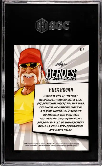 2023 Leaf Heroes Of Wrestling Hulk Hogan Red SGC Authentic 