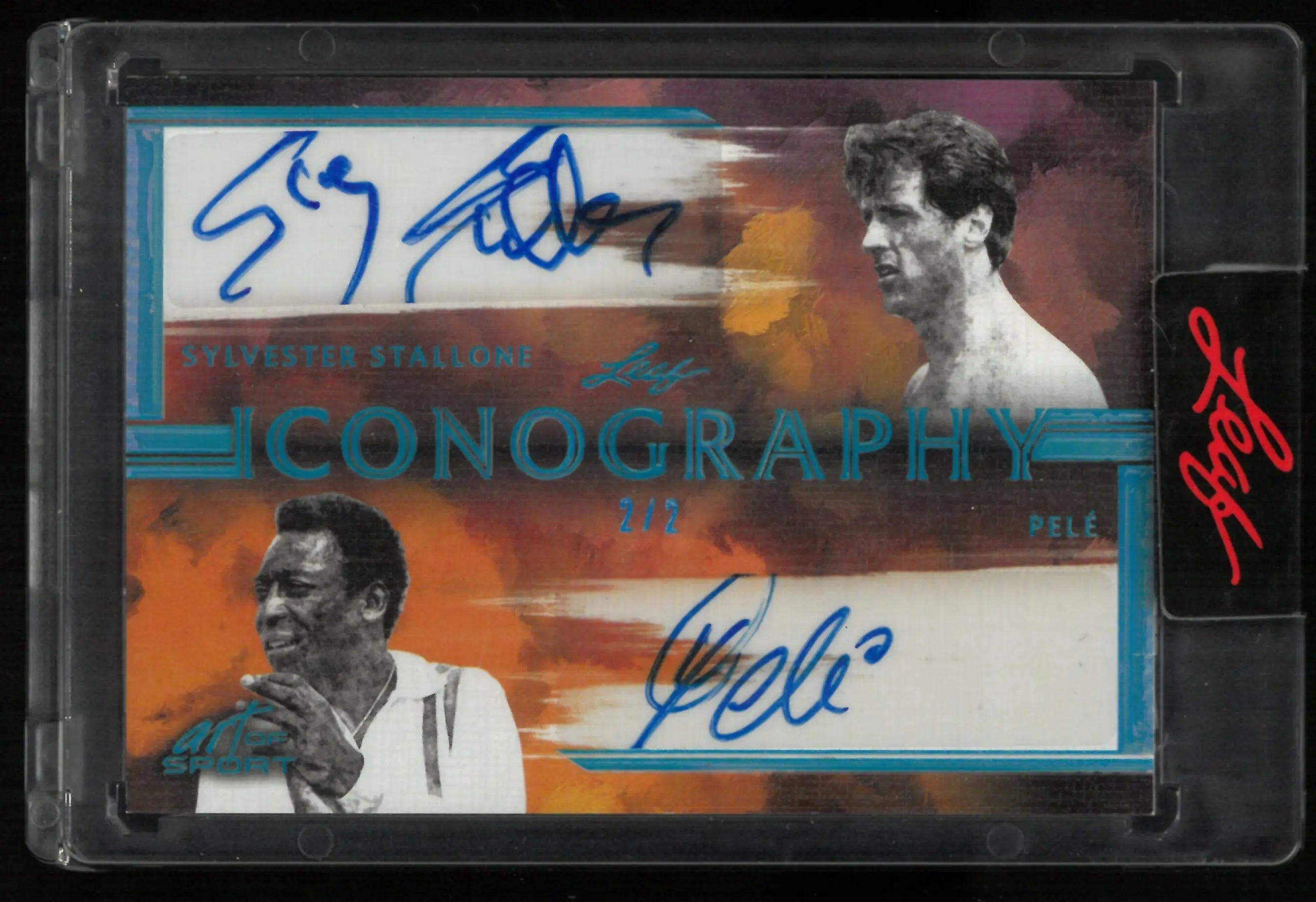 2023 Leaf Iconography Sylvester Stallone/ Pele Autograph Auto Blue /2 