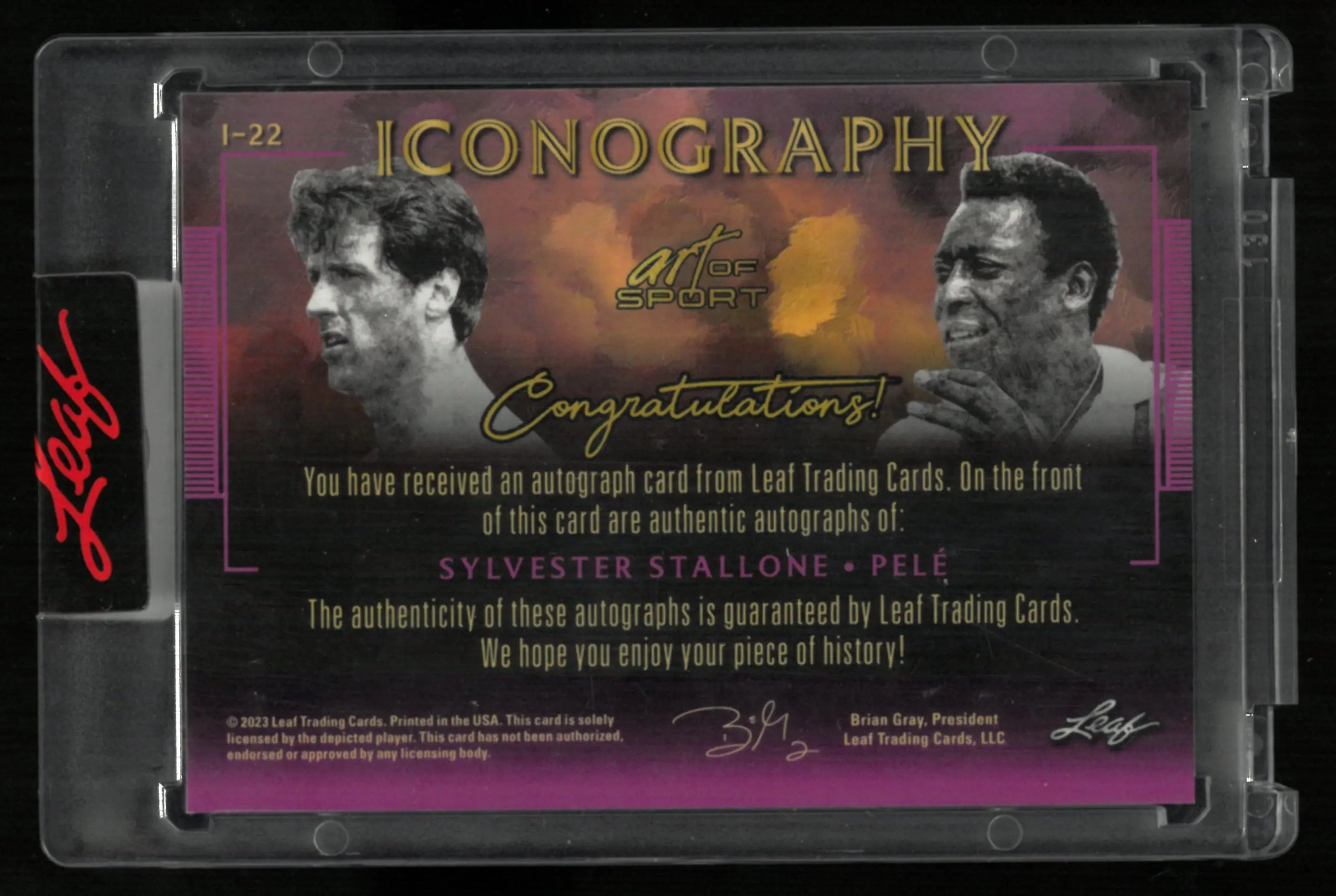 2023 Leaf Iconography Sylvester Stallone/ Pele Autograph Auto Blue /2 