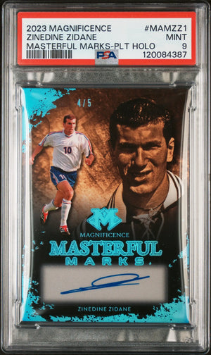 2023 Leaf Magnificence Masterful Marks Autograph Zinedine Zidane Holo /5 PSA 9 