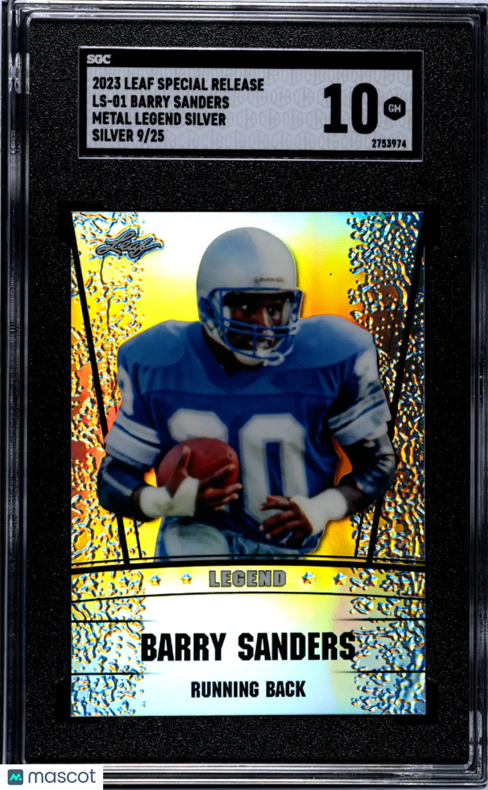 2023 Leaf Special Release Barry Sanders Metal Legend Silver SGC 10 /25 