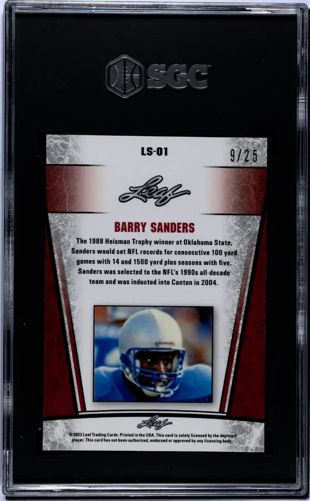 2023 Leaf Special Release Barry Sanders Metal Legend Silver SGC 10 /25 