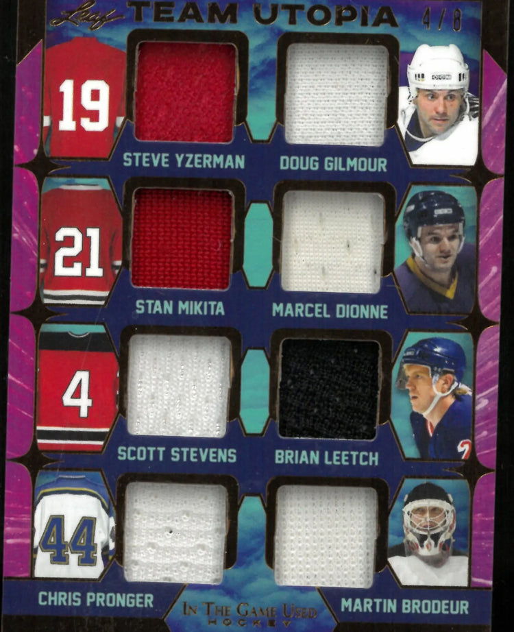 2023 Leaf Team Utopia Yzerman Mikita Stevens Pronger Gilmour Dionne Leetch Broduer 4/8 