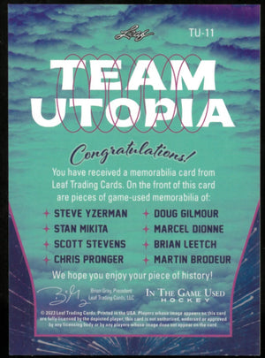 2023 Leaf Team Utopia Yzerman Mikita Stevens Pronger Gilmour Dionne Leetch Broduer 4/8 