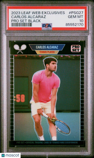 2023 Leaf Web Exclusives Carlos Alcaraz #PSG27 Pro Set Black PSA 10 
