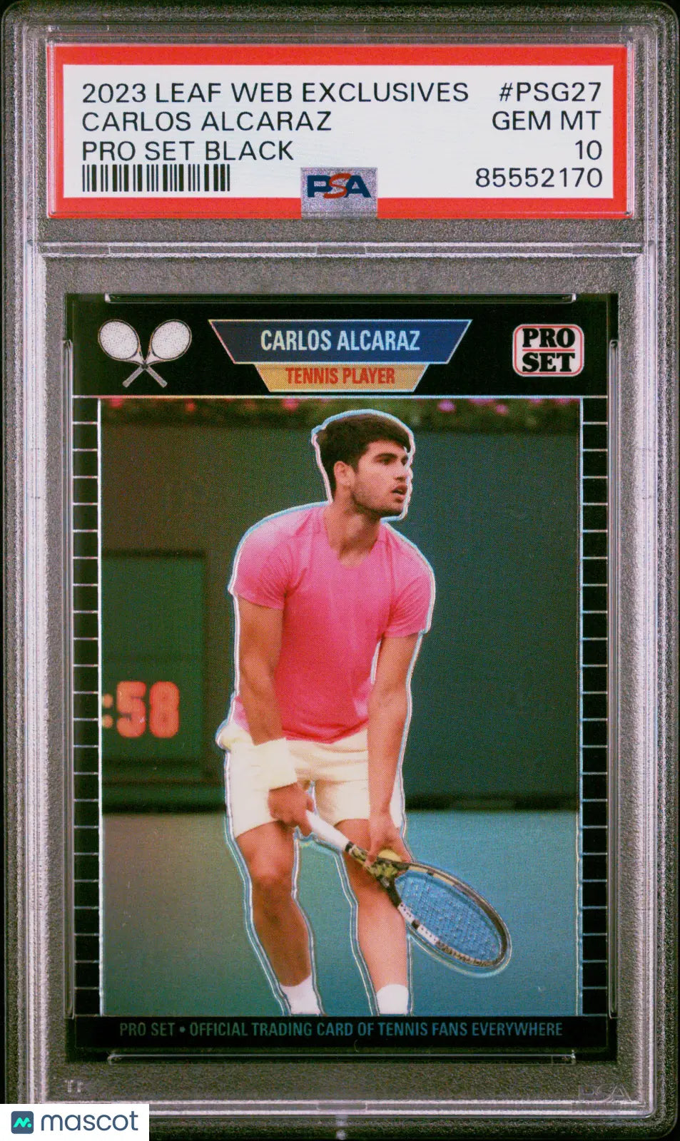 2023 Leaf Web Exclusives Carlos Alcaraz #PSG27 Pro Set Black PSA 10 