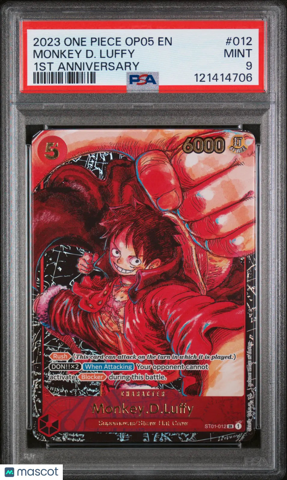 2023 One Piece OP05 Awakening of the New Era Monkey.D.Luffy ST01-012 PSA 9 