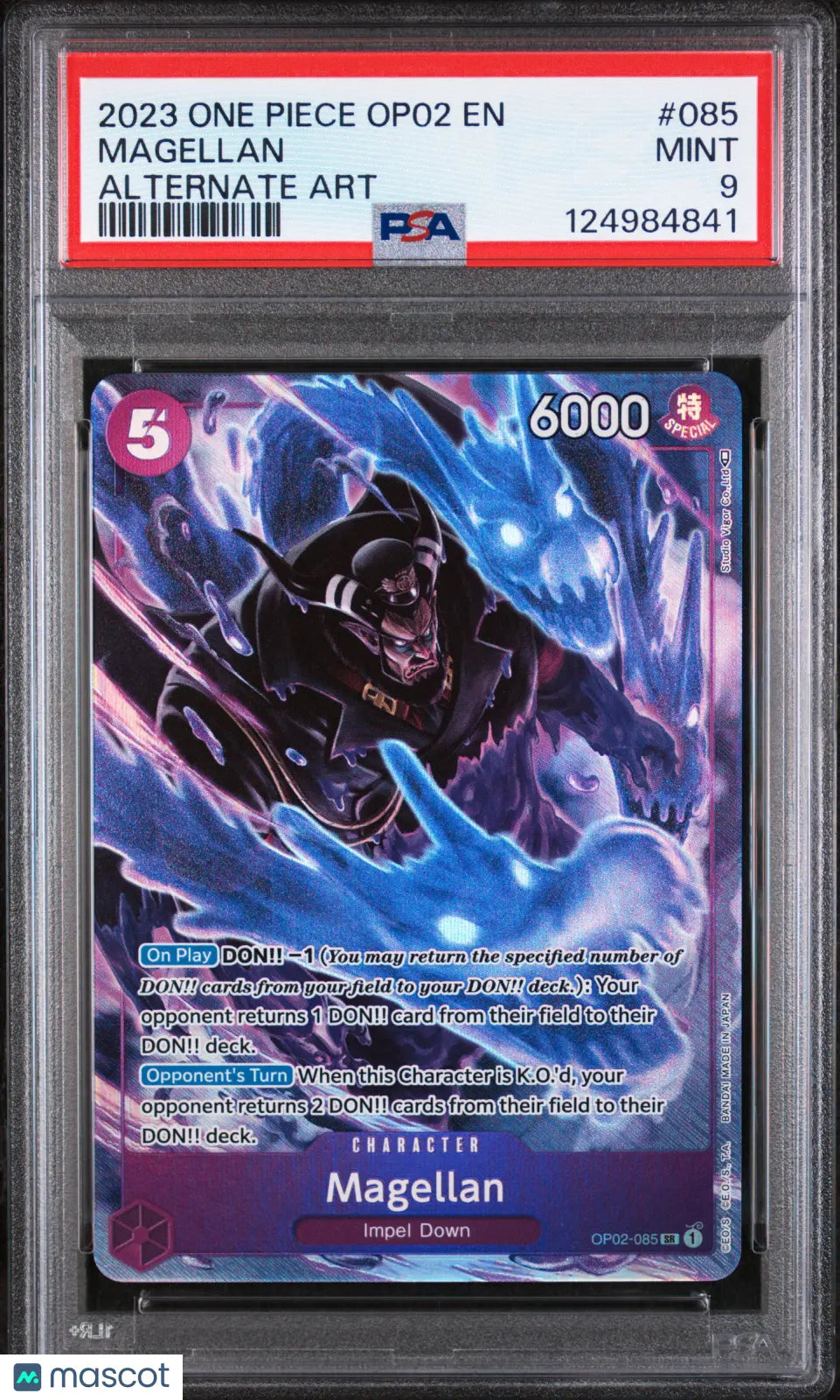 2023 One Piece Op02-Paramount War Magellan #085 Alternate Art PSA 9 
