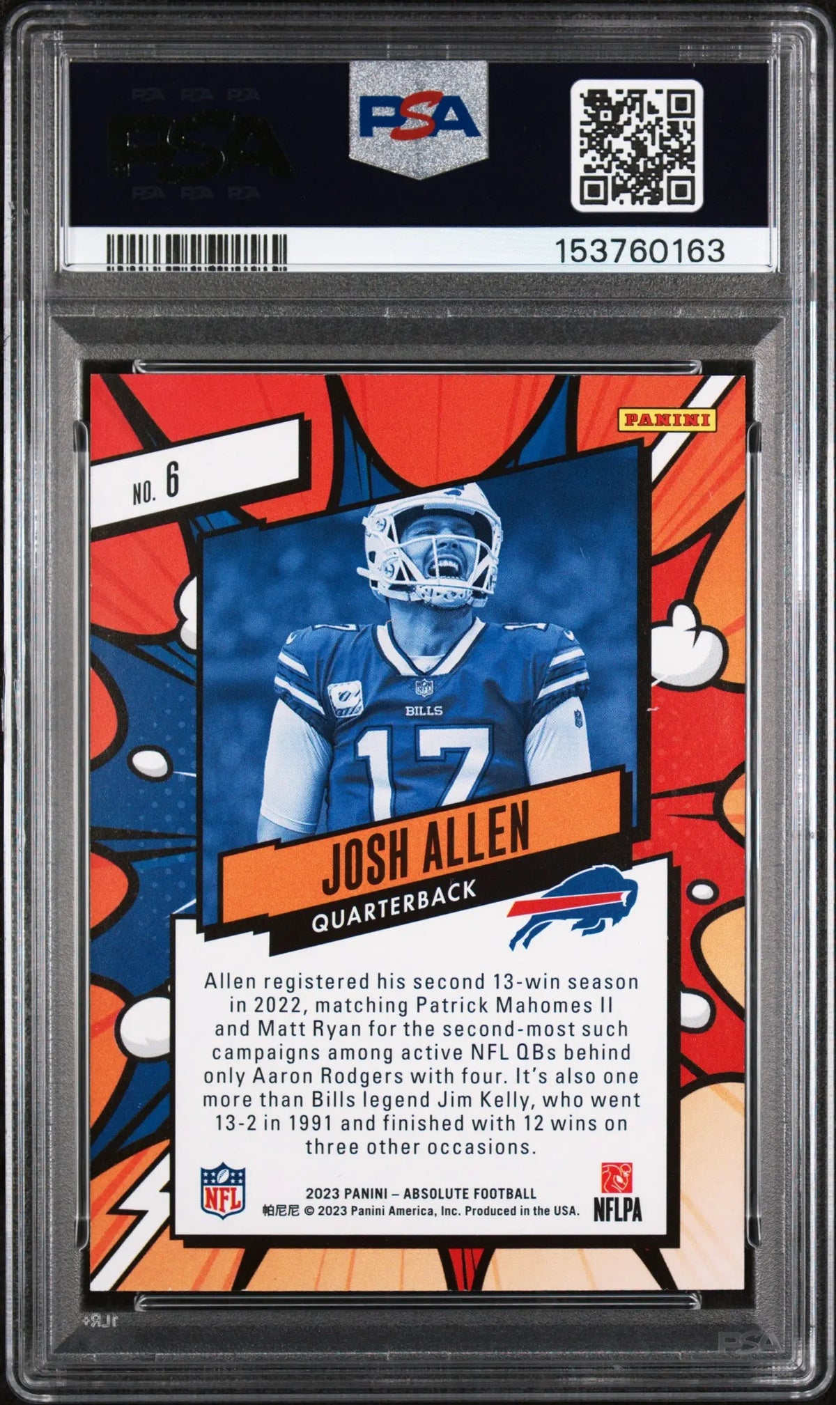 2023 Panini Absolute Explosive Josh Allen PSA 9 