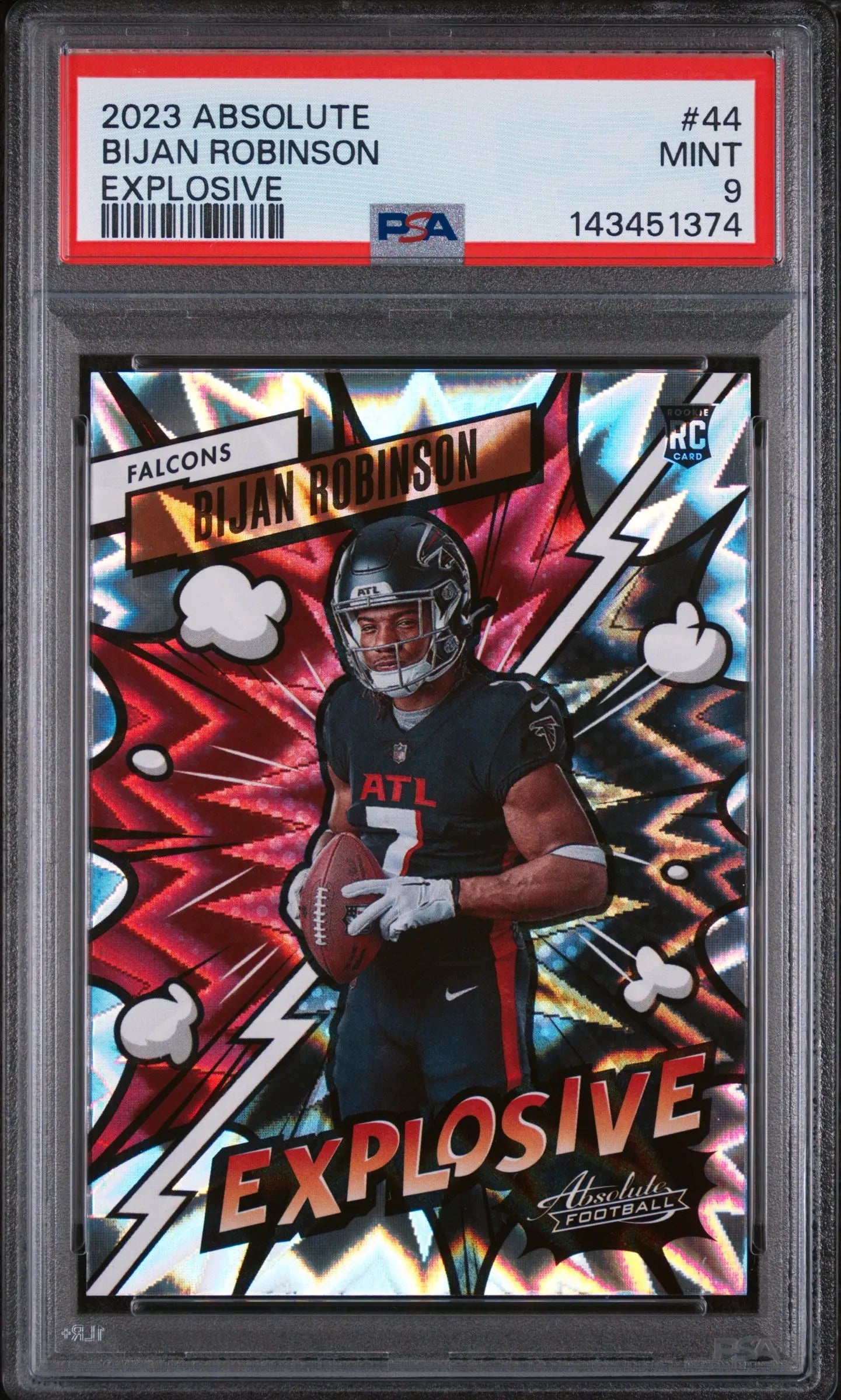 2023 Panini Absolute Explosive Rookie Bijan Robinson RC PSA 9 