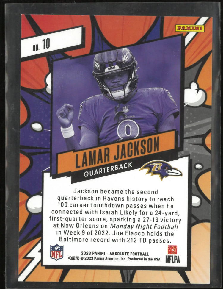 2023 Panini Absolute Football Explosive Lamar Jackson 