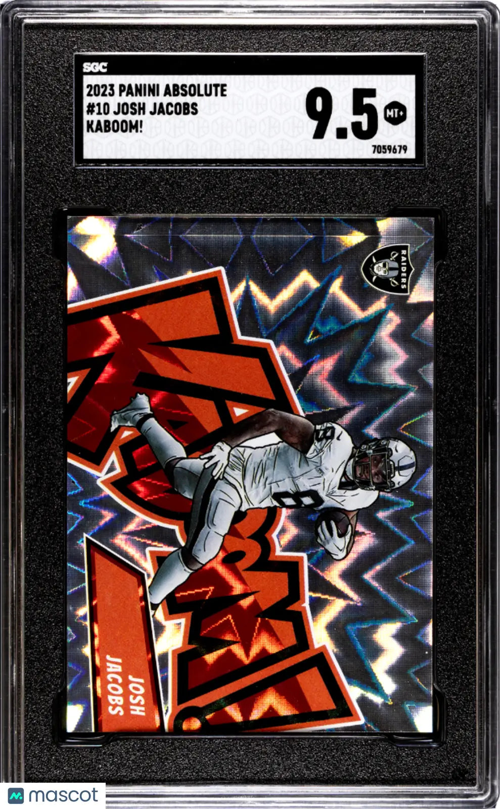 2023 Panini Absolute Josh Jacobs #10 Kaboom! SGC 9.5 