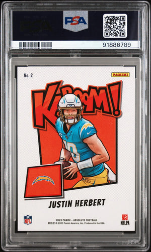 2023 Panini Absolute Kaboom! Horizontal Justin Herbert  PSA 9 