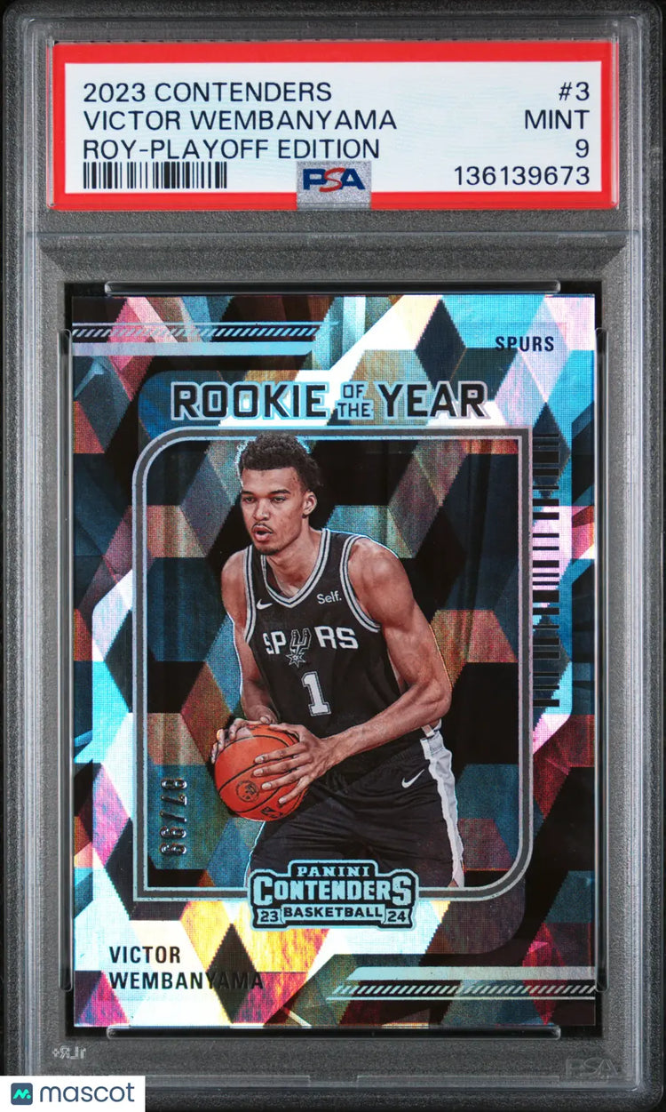 2023 Panini Contenders ROY Victor Wembanyama Playoff Edition /99 PSA 9 