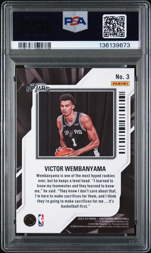 2023 Panini Contenders ROY Victor Wembanyama Playoff Edition /99 PSA 9 