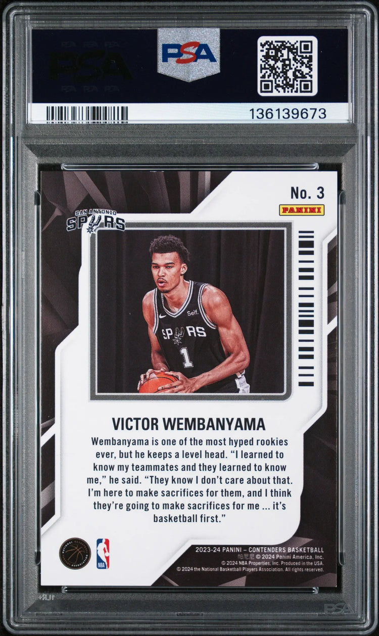 2023 Panini Contenders ROY Victor Wembanyama Playoff Edition /99 PSA 9 