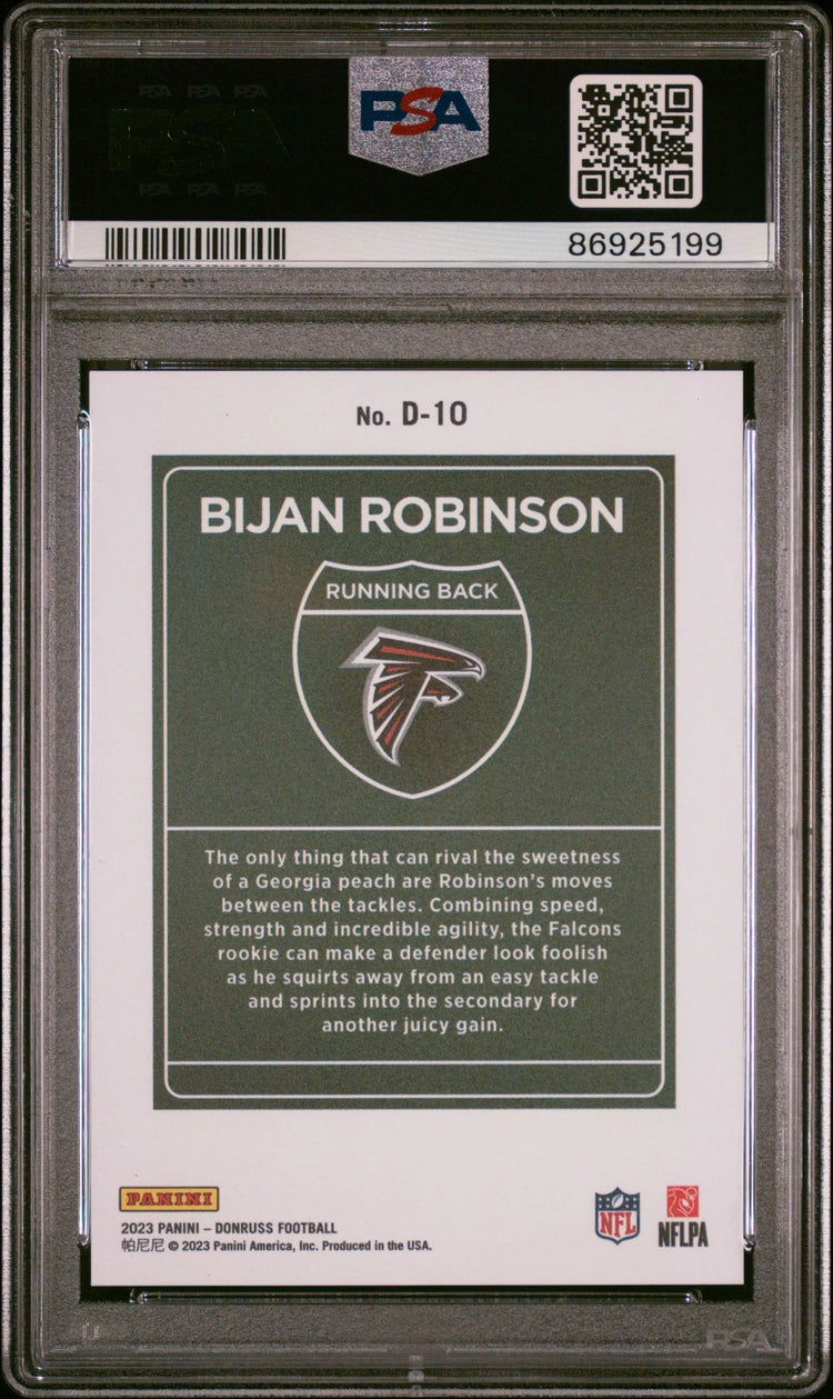 2023 Panini Donruss Downtown! Bijan Robinson RC Rookie PSA 10 