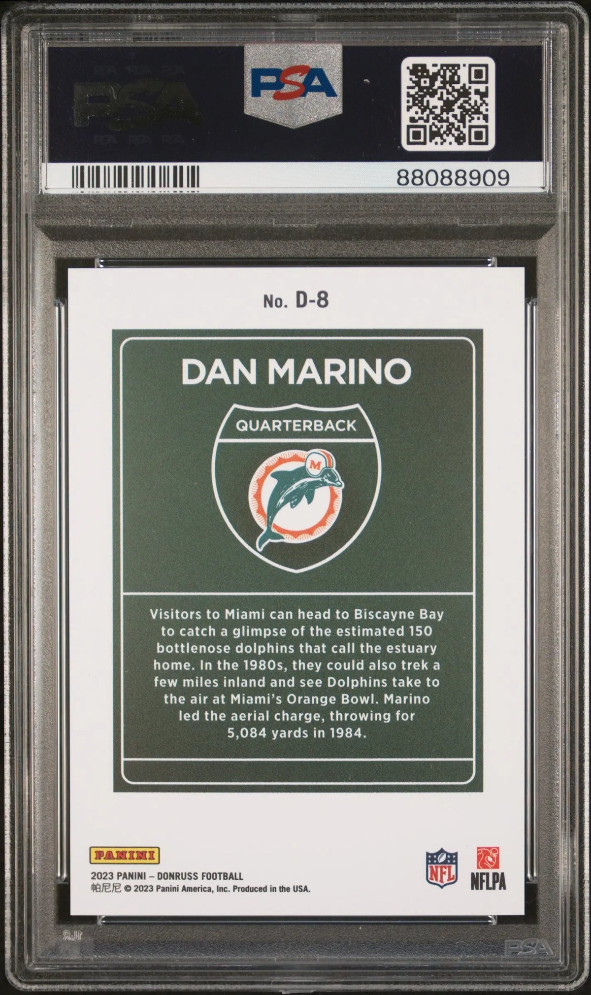 2023 Panini Donruss Downtown! Dan Marino PSA 10 