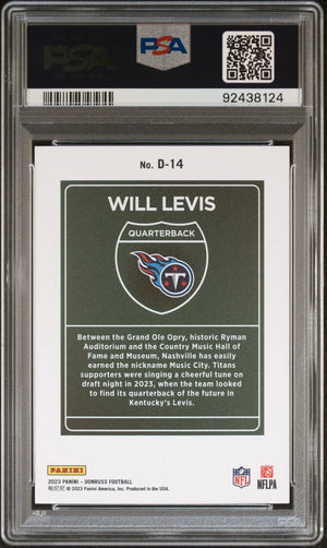 2023 Panini Donruss Downtown! Will Levis Rookie RC PSA 10 