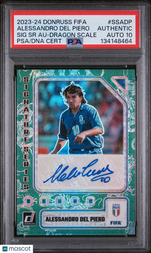 2023 Panini Donruss FIFA Dragon Signature Series Alessandro Del Piero /10 PSA A 