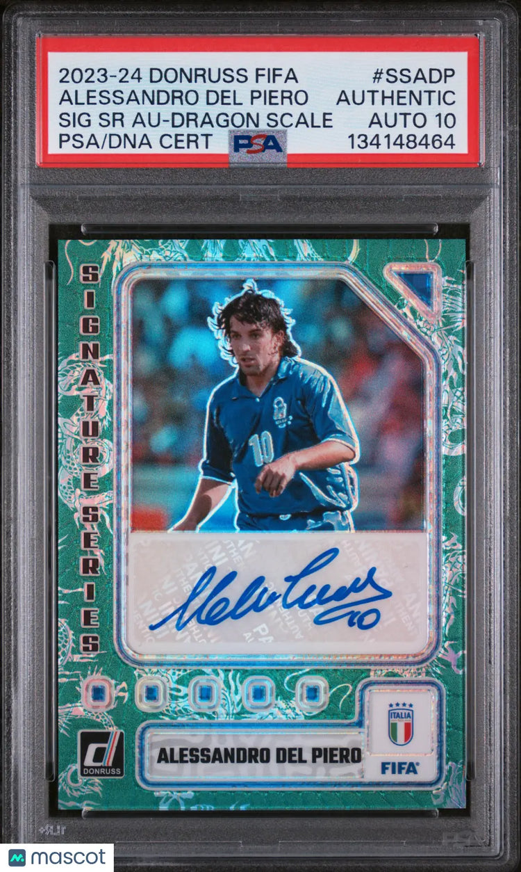 2023 Panini Donruss FIFA Dragon Signature Series Alessandro Del Piero /10 PSA A 