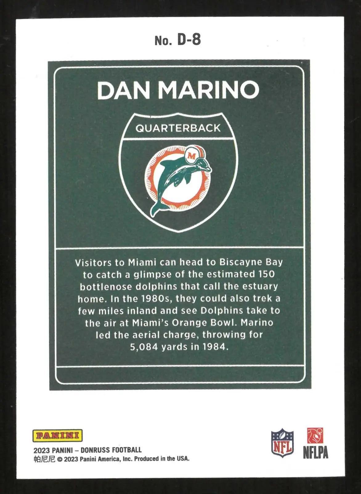 2023 Panini Donruss Football Dan Marino Downtown! 