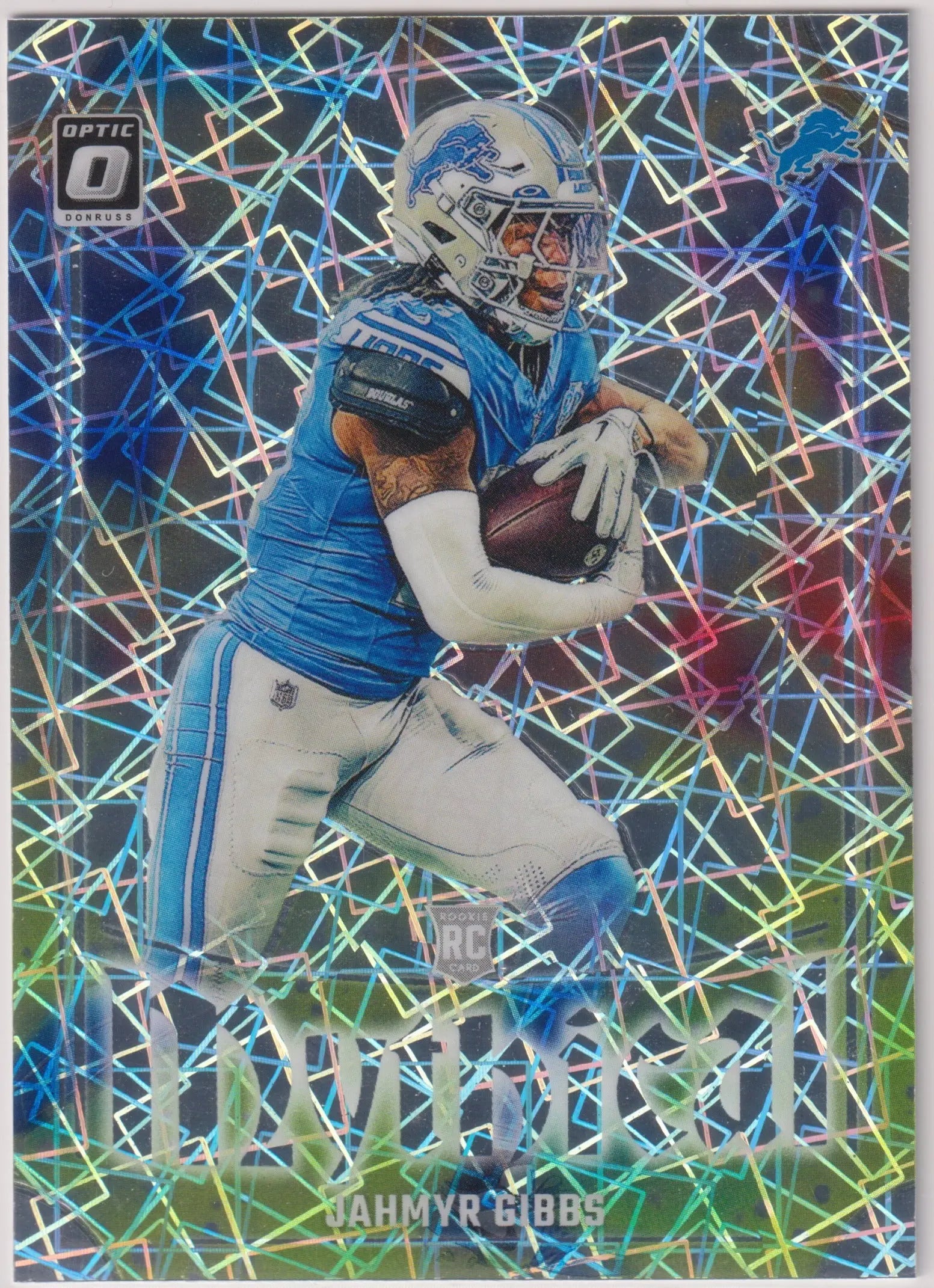 2023 Panini Donruss Mythical Rookie Jahmyr Gibbs Lazer Prizm RC 