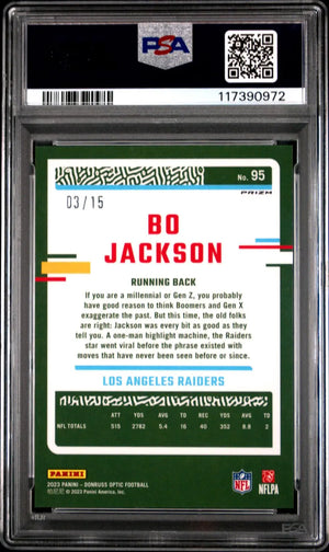 2023 Panini Donruss Optic Bo Jackson Ice PSA 10 