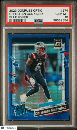 2023 Panini Donruss Optic Christian Gonzalez Blue Hyper PSA 10 