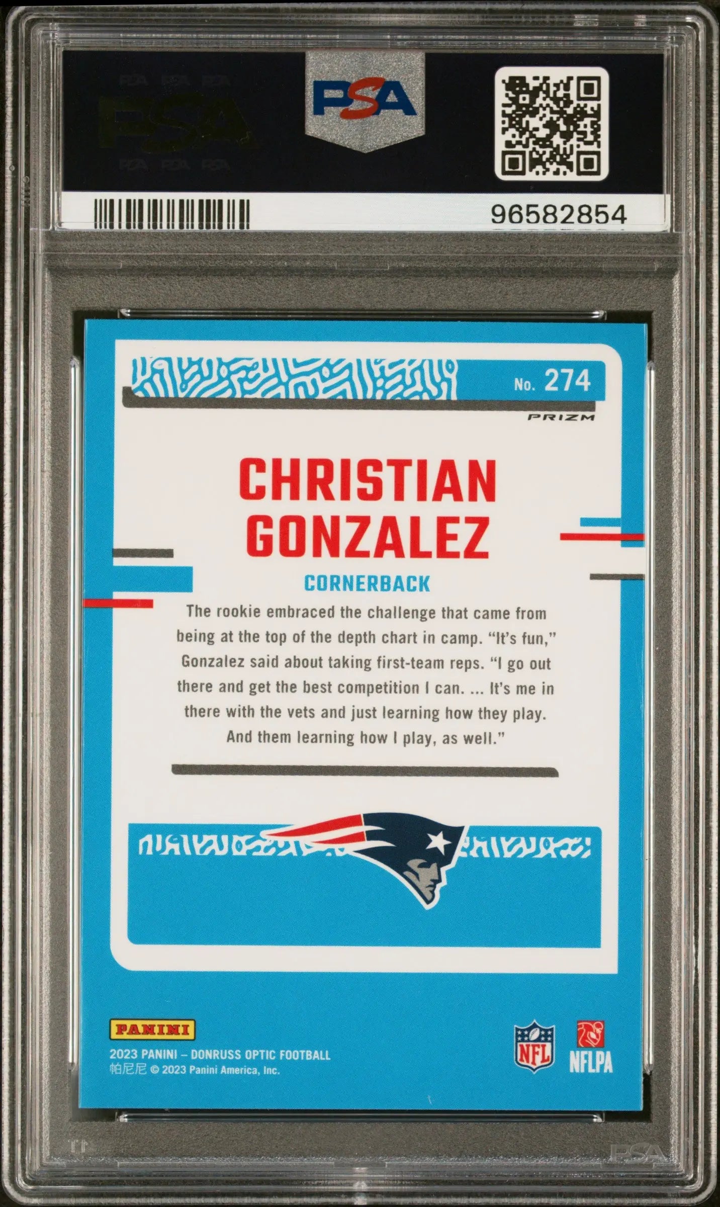 2023 Panini Donruss Optic Christian Gonzalez Blue Hyper PSA 10 
