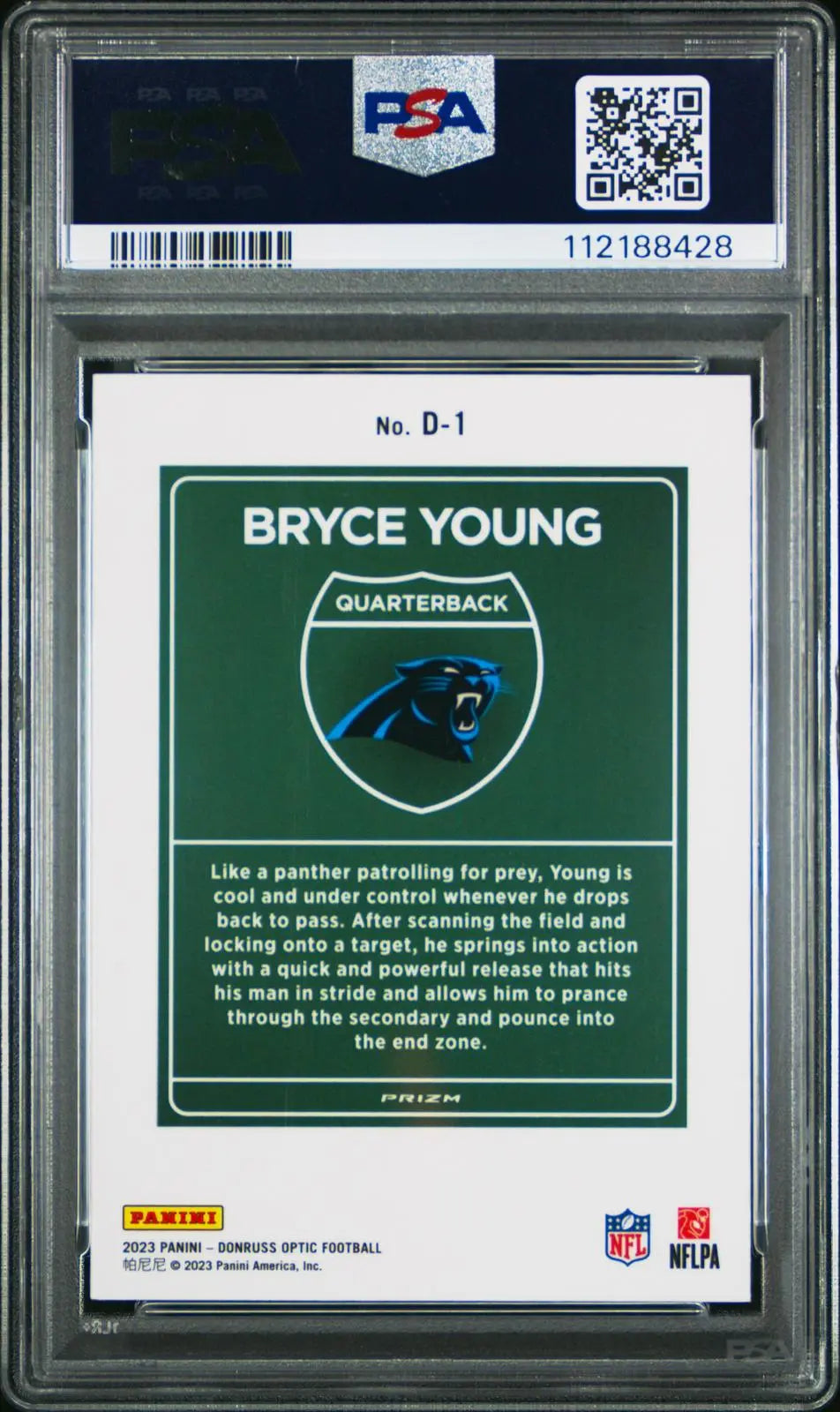 2023 Panini Donruss Optic Football Rookie Downtown! Bryce Young RC PSA 10 