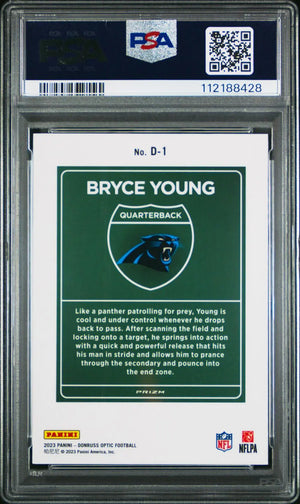 2023 Panini Donruss Optic Football Rookie Downtown! Bryce Young RC PSA 10 