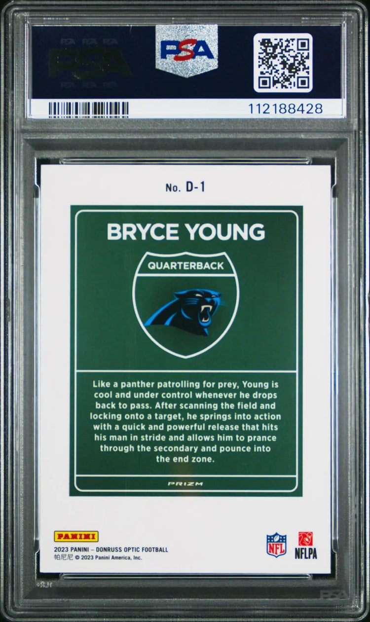 2023 Panini Donruss Optic Football Rookie Downtown! Bryce Young RC PSA 10 