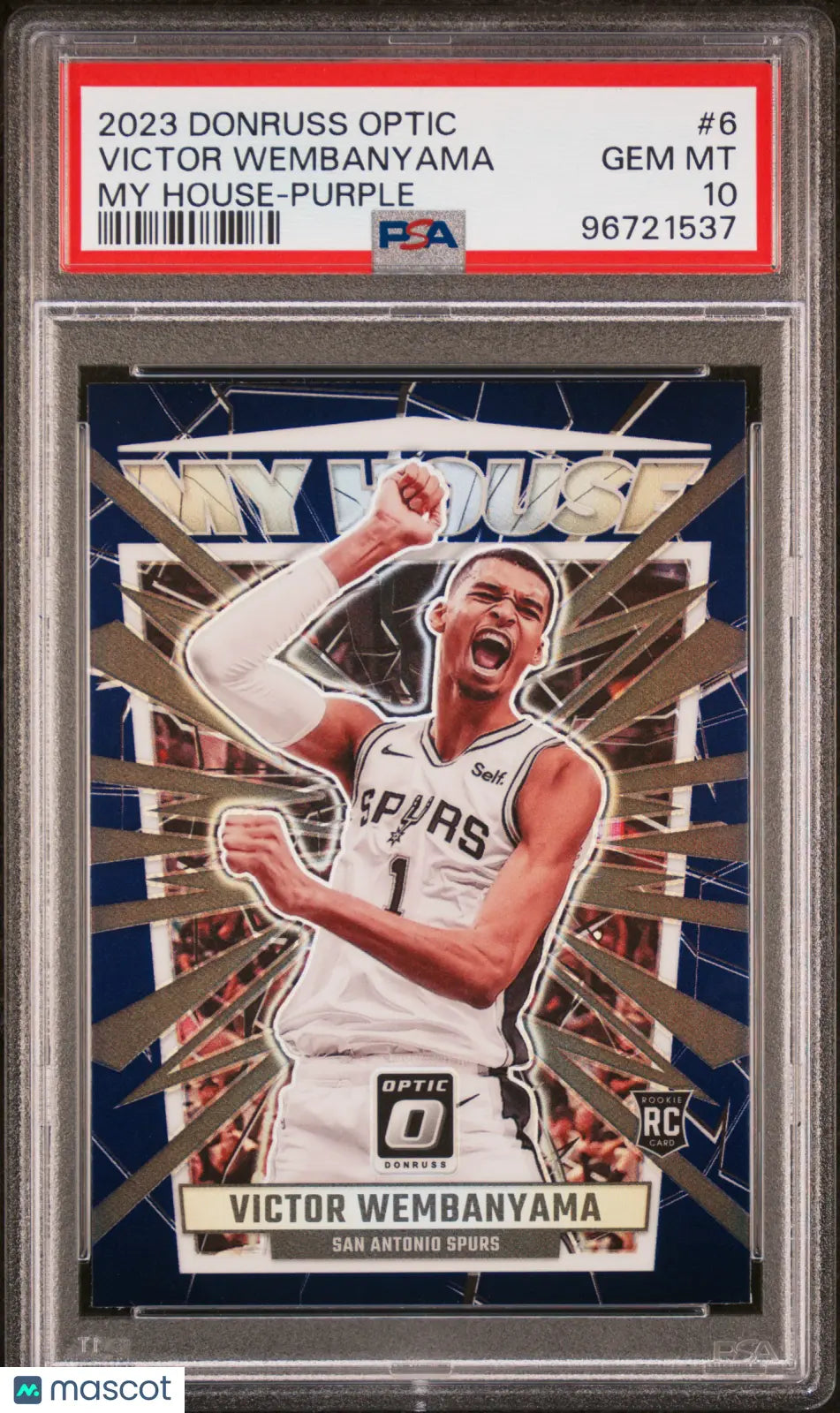 2023 Panini Donruss Optic My House Victor Wembanyama RC Rookie Purple PSA 10 