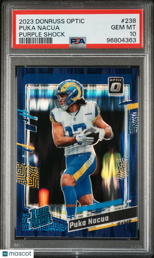 2023 Panini Donruss Optic Puka Nacua  Rated Rookie #238 Purple Shock PSA 10 