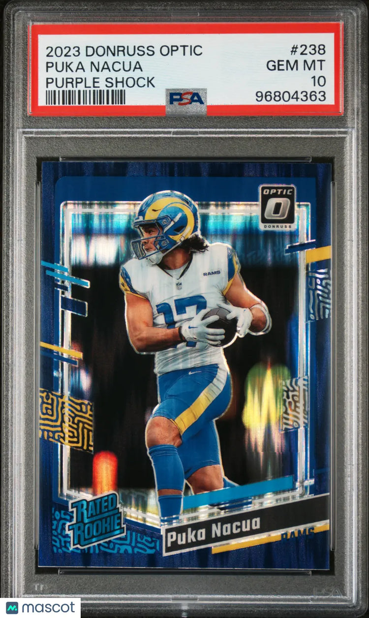 2023 Panini Donruss Optic Puka Nacua  Rated Rookie #238 Purple Shock PSA 10 
