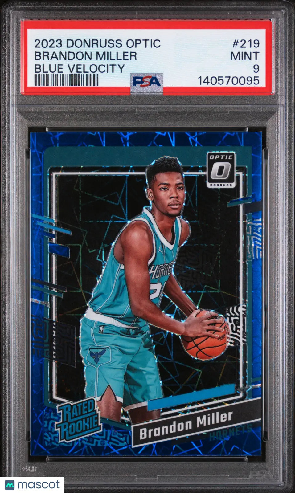2023 Panini Donruss Optic Rated Rookie Brandon Miller Blue Velocity RC PSA 9 