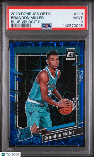 2023 Panini Donruss Optic Rated Rookie Brandon Miller Blue Velocity RC PSA 9 