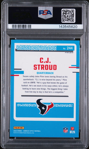 2023 Panini Donruss Optic Rated Rookie CJ Stroud Green Velocity RC PSA 10 