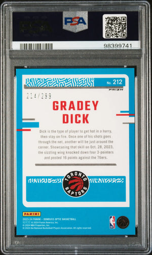 2023 Panini Donruss Optic Rated Rookie Gradey Dick Red Velocity /299 RC PSA 10 