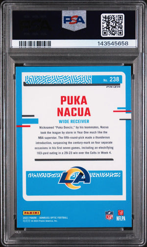 2023 Panini Donruss Optic Rated Rookie Puka Nacua Green Velocity RC PSA 10 