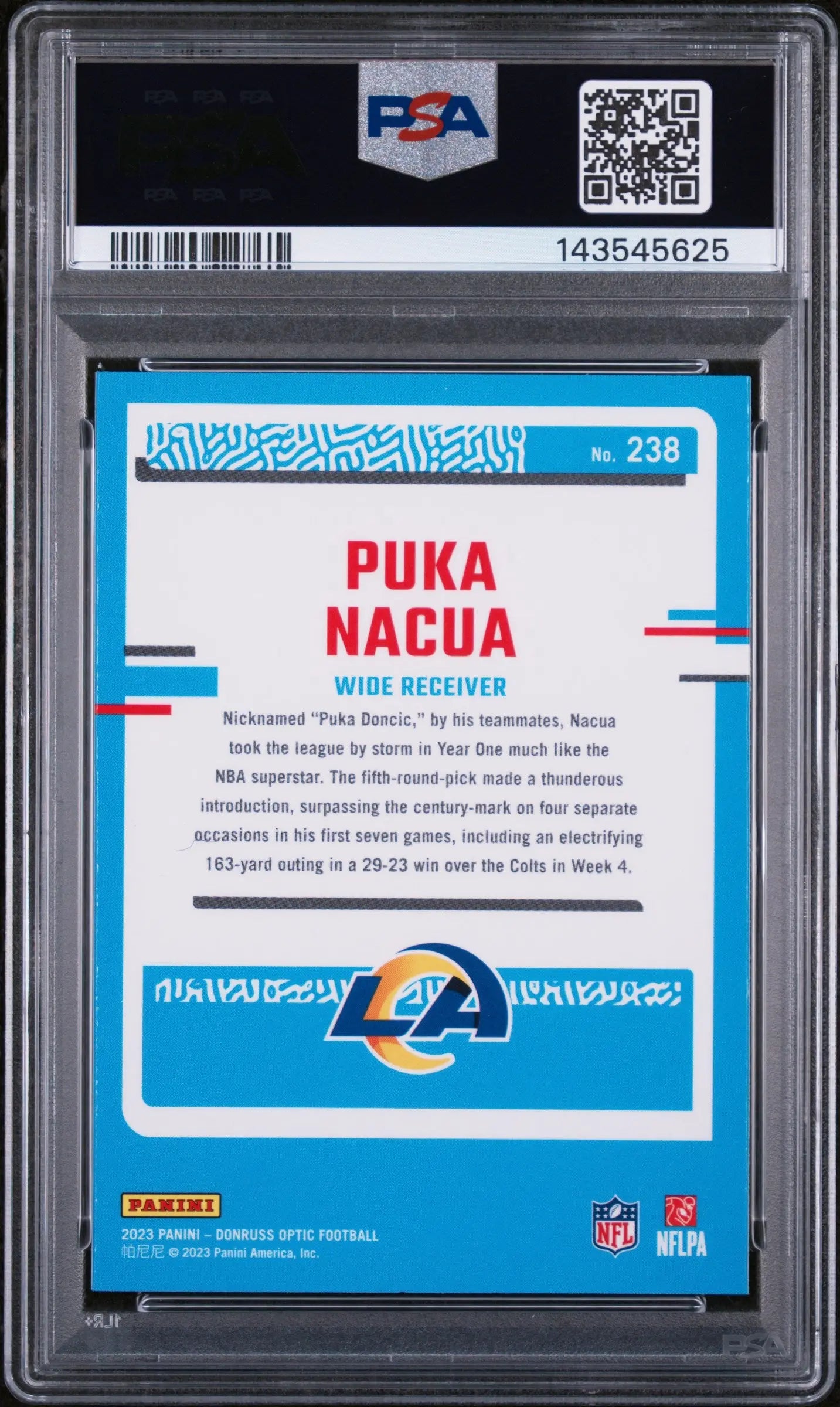 2023 Panini Donruss Optic Rated Rookie Puka Nacua RC PSA 9 