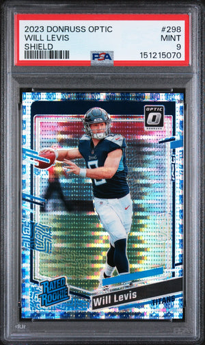 2023 Panini Donruss Optic Rookie Will Levis Shield /32 RC PSA 9 
