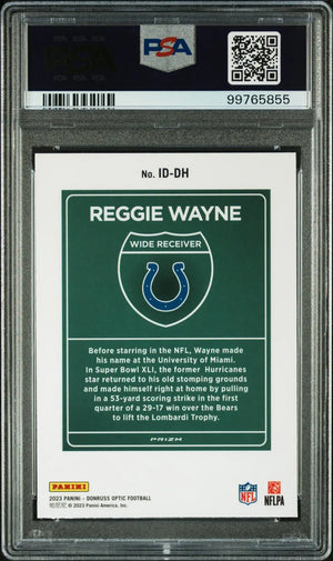 2023 Panini Donruss Optic Super Bowl Downtown Reggie Wayne PSA 10 