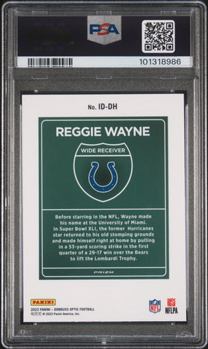 2023 Panini Donruss Optic Super Bowl Downtown Reggie Wayne PSA 9 