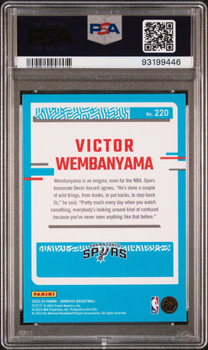 2023 Panini Donruss Rated Rookie Victor Wembanyama Holo Green Laser RC PSA 10 