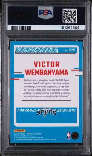 2023 Panini Donruss Rated Rookie Victor Wembanyama Holo Green Laser RC PSA 8 