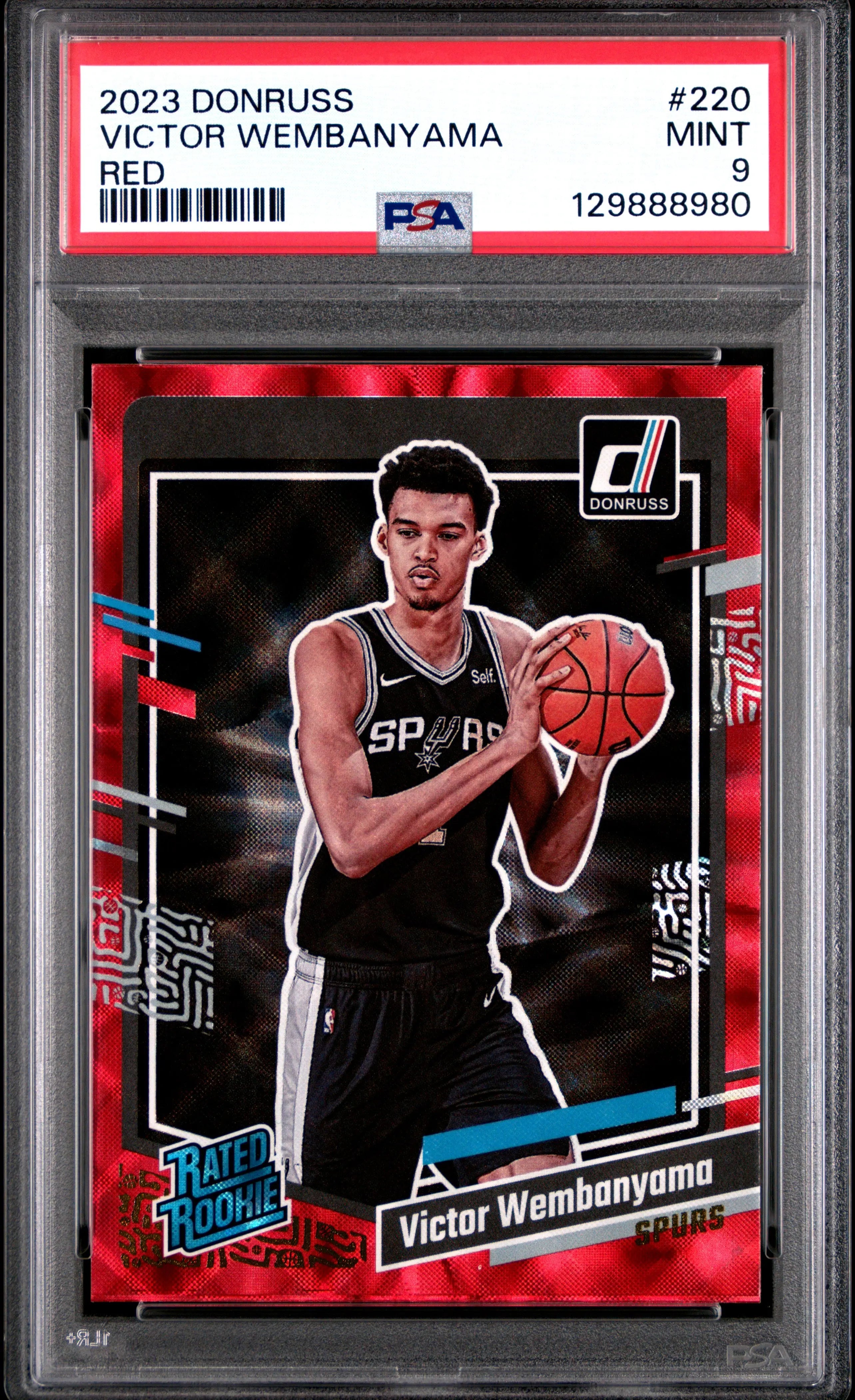 2023 Panini Donruss Victor Wembanyama Rated Rookie RC Red PSA 9 
