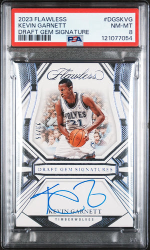 2023 Panini Flawless Draft Gem Signatures Autograph Kevin Garnett Auto /25 PSA 8 